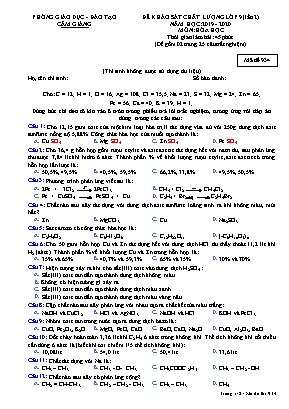 Đề khảo sát chất lượng Lớp 9 (Lần 2) môn Hóa học - Mã đề 934 - Năm học 2019-2020 - Phòng giáo dục và đào tạo Cẩm Giàng